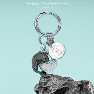 比利时十二星座系列双鱼座钥匙扣包包挂件合金情侣闺蜜送生日礼物