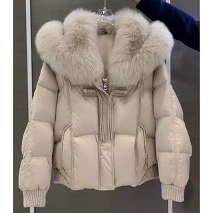小个子宽松面包服秋冬棉衣外套 加绒加厚大毛领高端专柜棉服女冬季