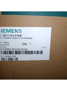 西门子塑壳断路器3VT8563-2EA03-0AA0 3P全新原装请询价