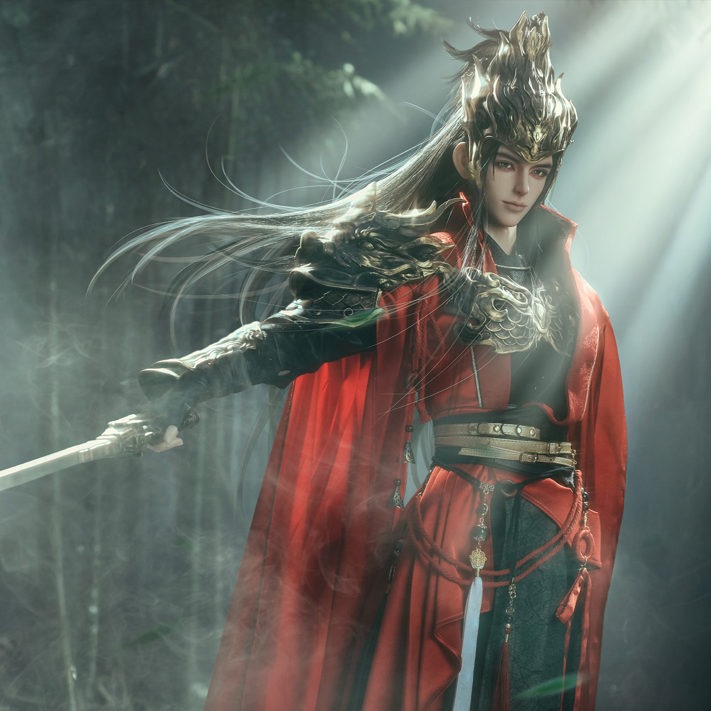 限时 龙魂 秦琼 官服77BC-0001（77CM）明信片 BJD娃衣古风人偶娃