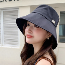 2025新款加大帽檐防晒帽子女款渔夫帽显脸小百搭冰丝遮阳帽可折叠