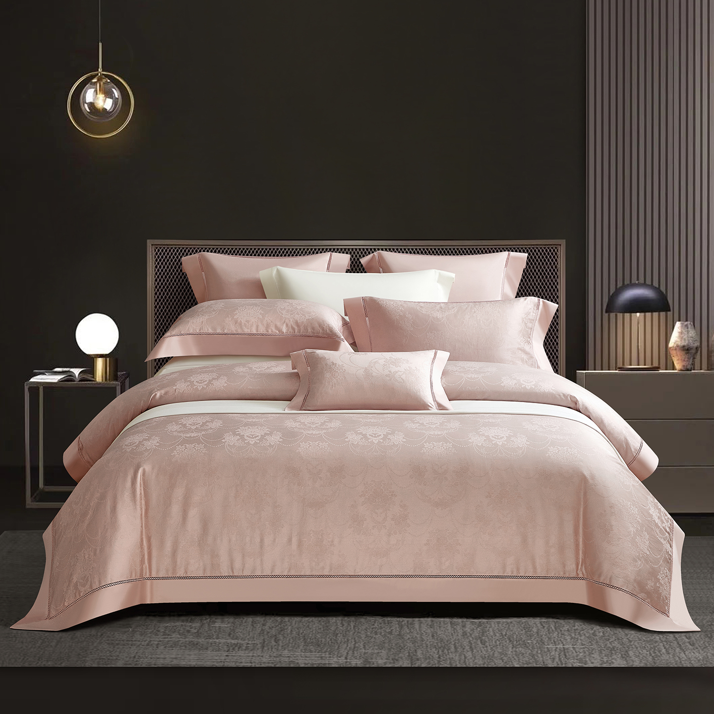 100支长绒棉提花四件套可定制