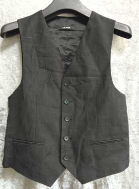 19QXF051S利家正品休闲男装深灰色马甲商务休闲修身