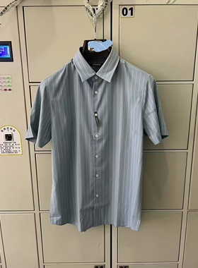 JC4B20317九品牌男装夏季新款时尚休闲商务条纹短袖衬衫正装衬衣