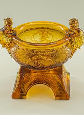 琉璃貔貅聚宝盆招财摆件客厅书房玄关电视柜聚财装饰开业乔迁送礼