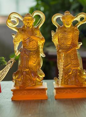 琉璃佛像伽蓝韦陀护法菩萨武财神关二爷关公摆件开业礼门厅工艺品