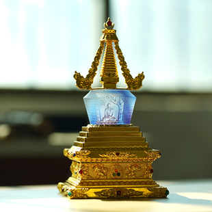 琉璃藏式佛塔舍利菩提塔装藏佛具用品供奉供具佛家甘露丸嘎乌盒