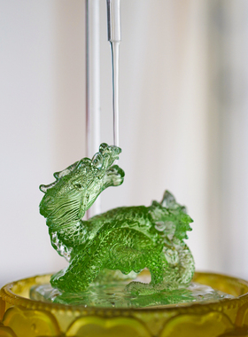 珍悦古法琉璃青龙流水摆件