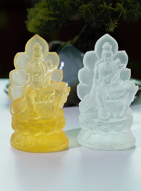 古法琉璃普贤菩萨佛像摆件