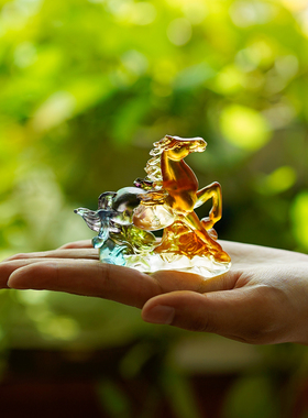 琉璃马上有钱家用客厅办公室摆件