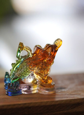 珍悦琉璃三足金蟾摆件