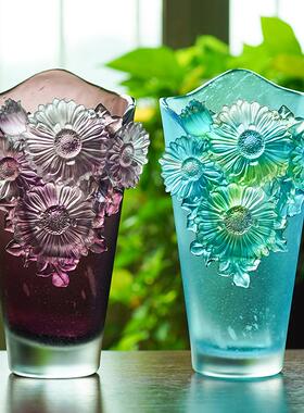 琉璃太阳花花瓶客厅玄关花器