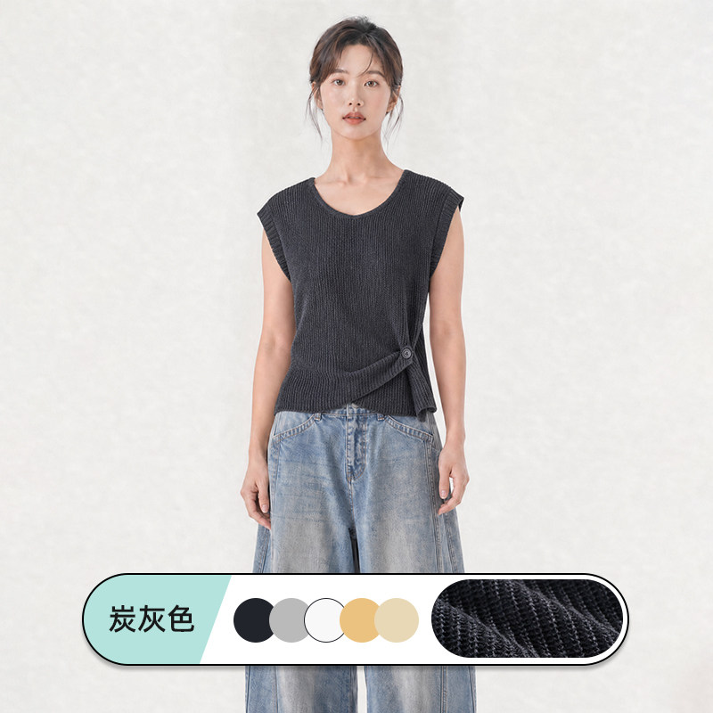 圆领针织背心女2025夏季新款时尚