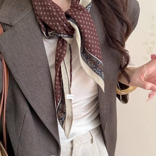 2025新款复古文艺棉麻印花丝巾