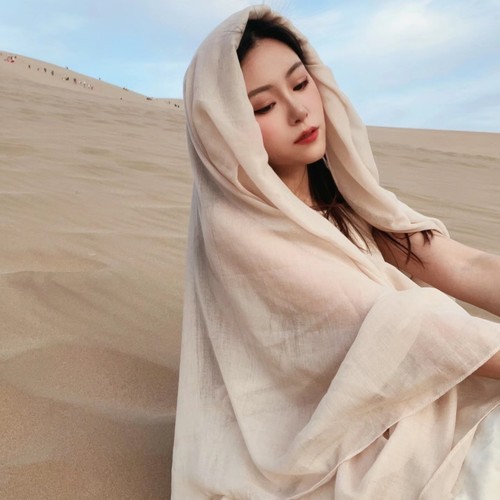 围巾防晒大西北旅游披肩棉麻沙漠