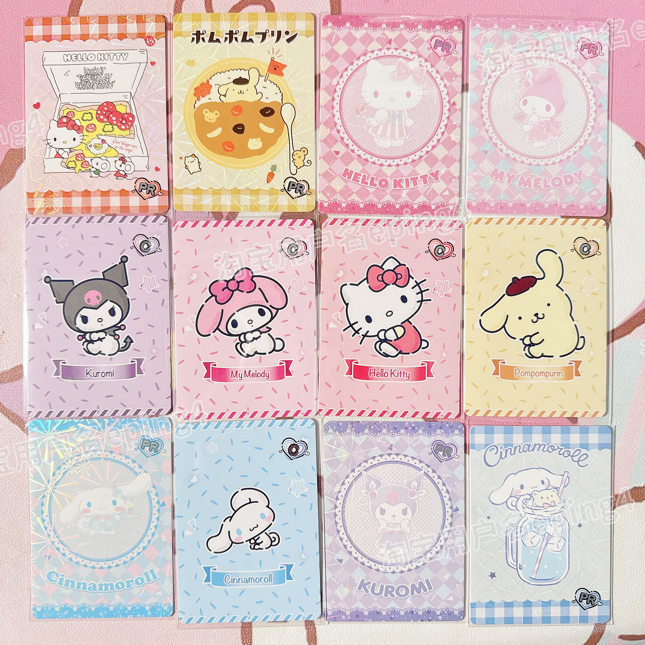 新款三丽鸥欢乐卡牌Kitty库洛米美乐蒂大耳狗帕恰狗布丁狗卡片