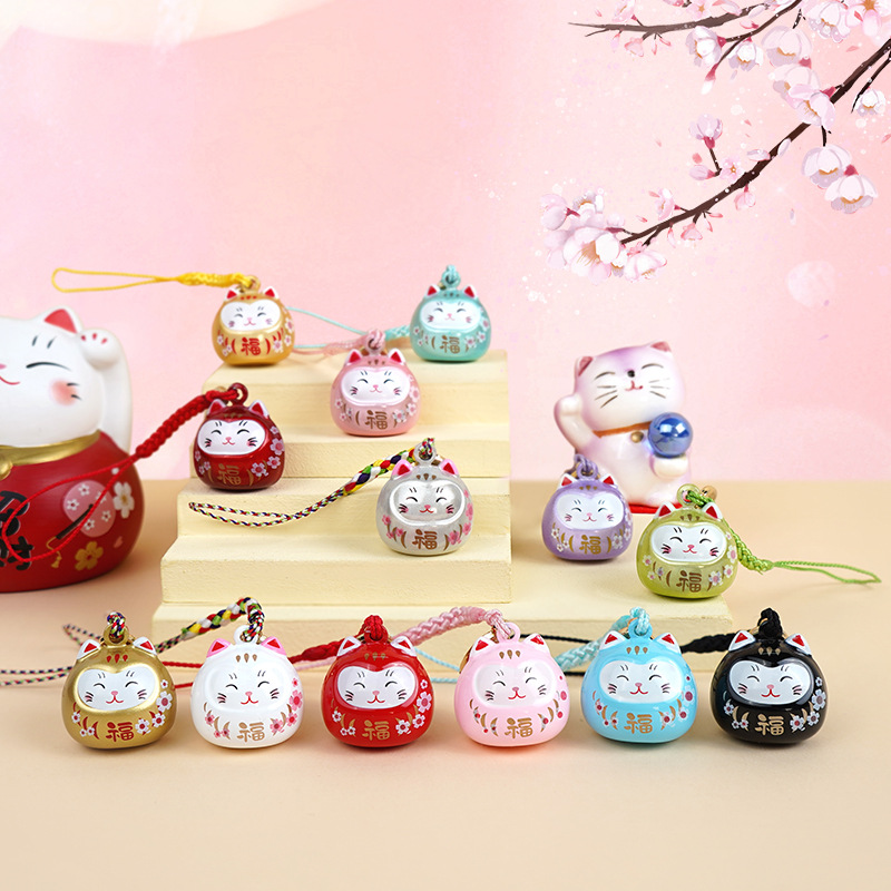 正品遊器物招财猫咪御守祈福水音铃挂饰手机挂件挂饰品铃铛吊饰