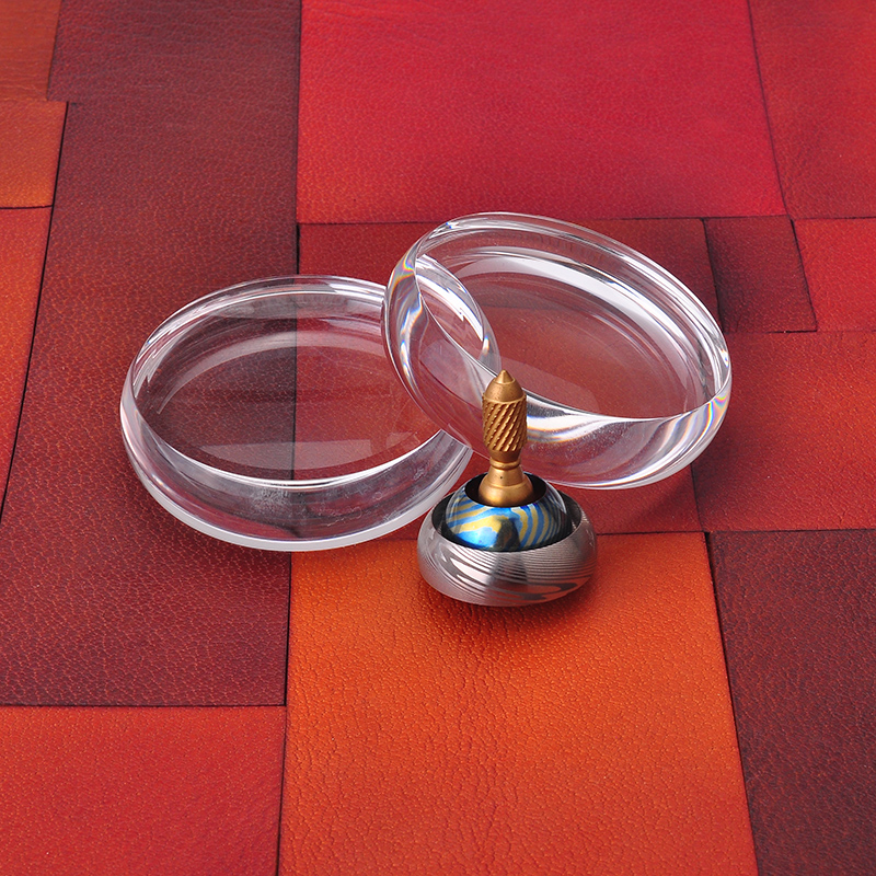 手捻陀螺专用底座展示台K9水晶玻璃指尖成人EDC玩具16cm盗梦空间