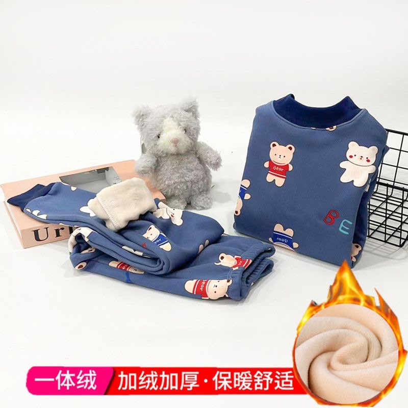 儿童保暖内衣加绒套装