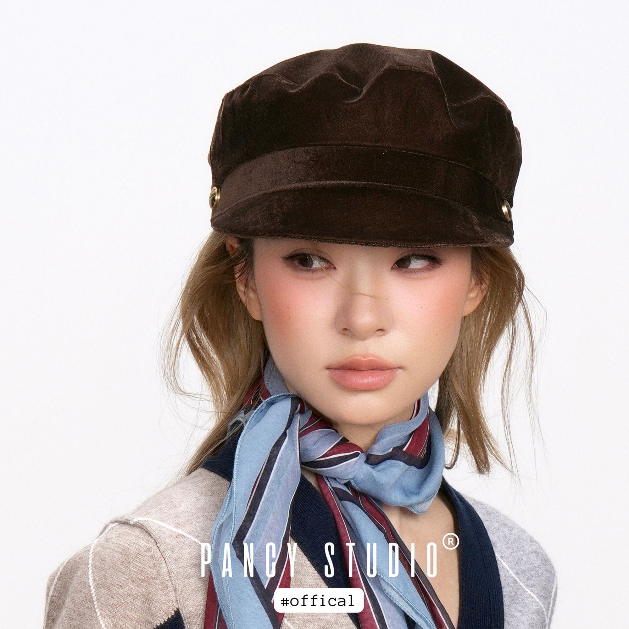 浓郁秋冬！显脸小复古丝绒海军帽