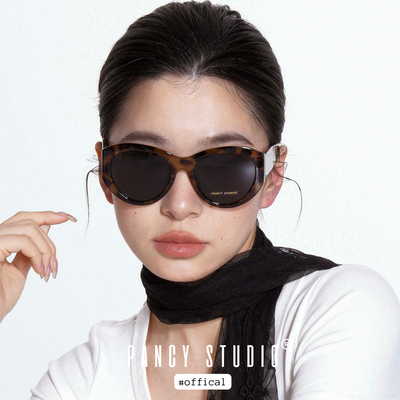 PANCY加大遮颧骨！时髦复古大框墨镜高级感显脸小百搭太阳镜女