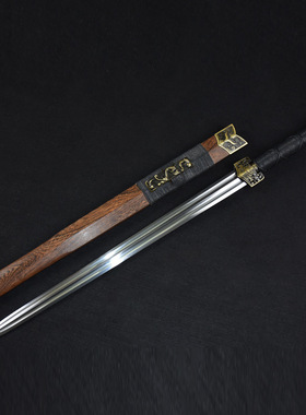 龙泉市刀剑高碳钢工艺宝剑花梨木