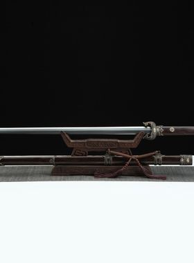 龙泉市刀剑花纹钢烧刃藏品宝剑