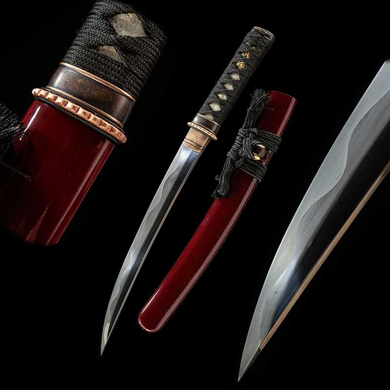 日本胁差短刀T10钢日式刀武士道居合刀龙泉刀剑Wakizashi未开刃