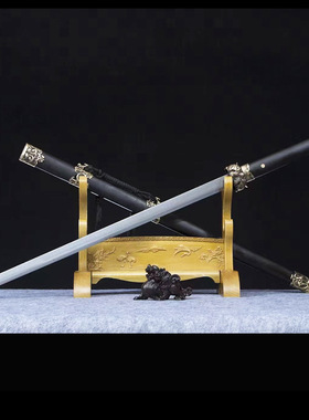 唐横刀花纹钢一体锻打纯铜唐剑