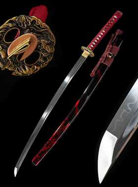 一体长刀T10钢覆土烧刃日本武式刀龙泉刀剑手工武士刃打刀未开刃