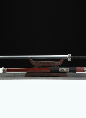 龙泉市刀剑花纹钢烧刃一体八面剑