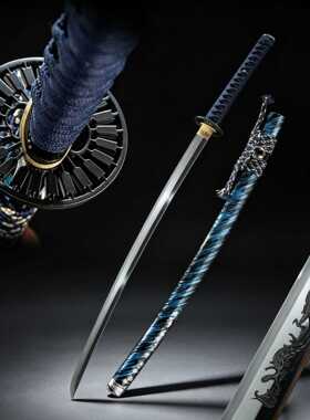 手工雕刻一体katana日本刀武士刃长刀居合打刀收藏龙泉刀剑未开刃