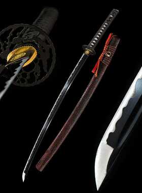 日本刀手工一体长刀黑武士刃龙泉刀剑居合道打刀武术katana未开刃