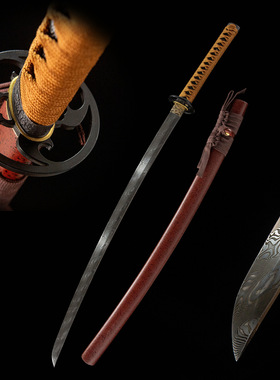 外贸手工大马士革纹日本刀居合
