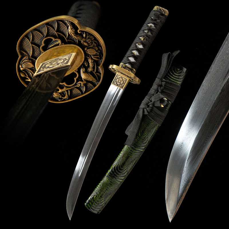 花纹钢胁差日本短刀东洋武士刃冷兵器龙泉刀剑Wakizashi未开刃