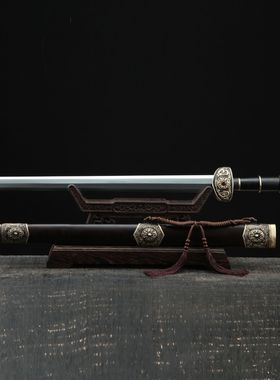 龙泉市刀剑花纹钢烧刃一体春秋剑