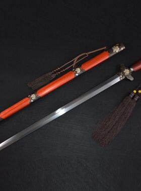 龙泉市刀剑花纹钢牡丹唐剑一体