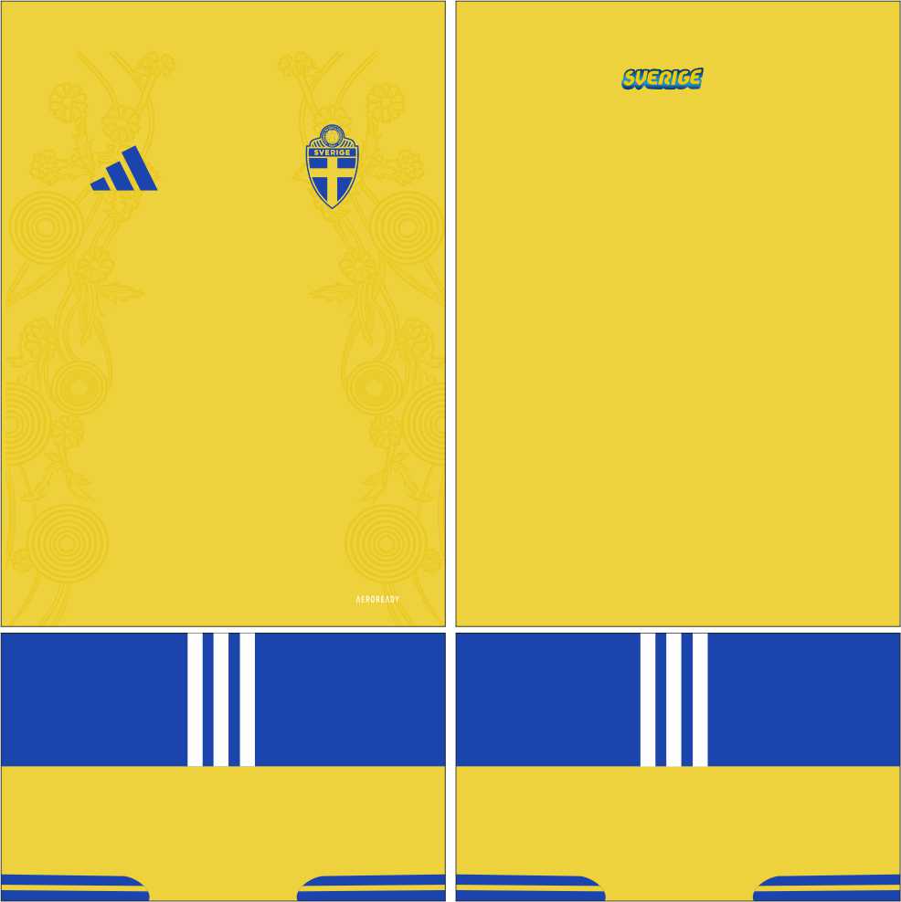 Sweden 瑞典 2026年世界杯 球衣AI矢量图案cdr服装设计素材