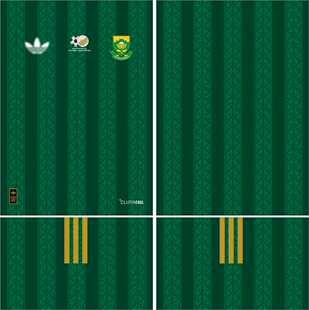 South Africa南非2026年世界杯客场球衣矢量图案cdr服装设计素材