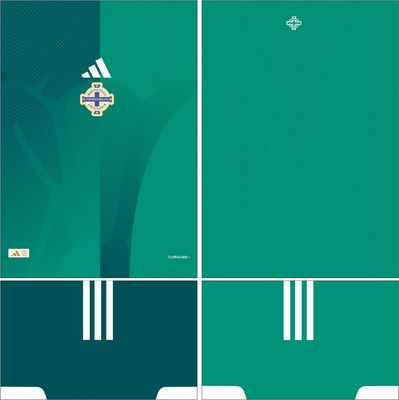 Ireland 北爱尔兰 2026年世界杯 球衣AI矢量图案cdr服装设计素材