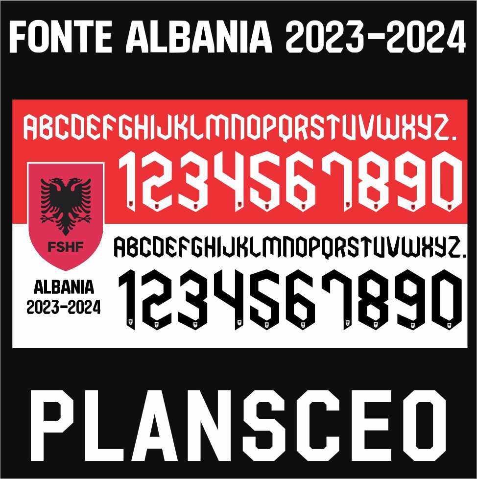 Albania 2023-2024足球服logo号码字体矢量图案cdr服装设计素材