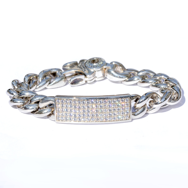 thumbnail for Mustang Manor good Art Nouveau 925 silver inlaid horse whip cherry blossom sterling silver bracelet