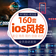 ios风格PPT模板欧式商务报告年度总结模版企业宣传科技简约扁平化