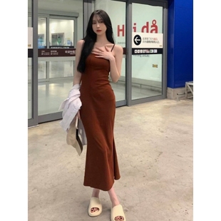 韩式 性感辣妹吊带连衣裙纯欲风收腰显瘦气质包臀长裙 2025夏季 新款