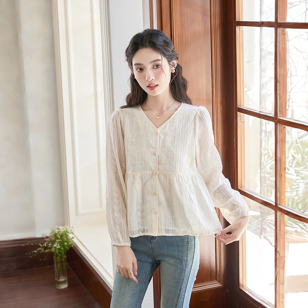 秋季新款高级感遮肉显瘦蕾丝上衣