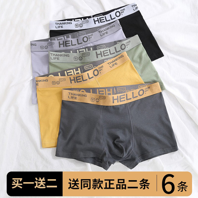 男士内裤纯棉抗菌四角短裤平角裤