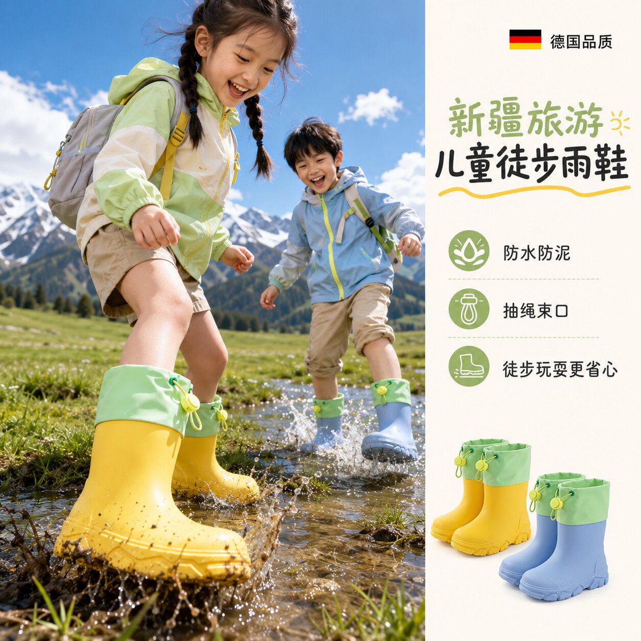 【宝妈优选】新疆儿童防脏雨鞋图片
