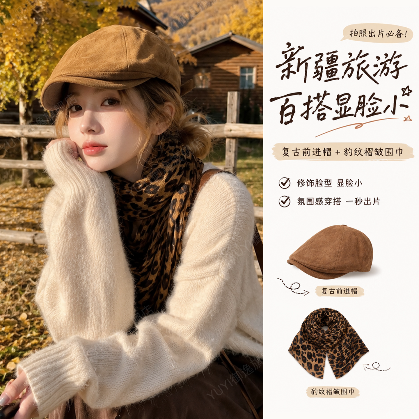 【旅拍神器】美拉德复古前进帽图片