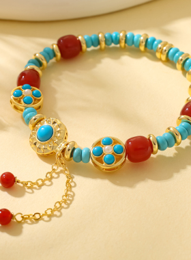 国风玄学手链绿松珍珠玛瑙手串