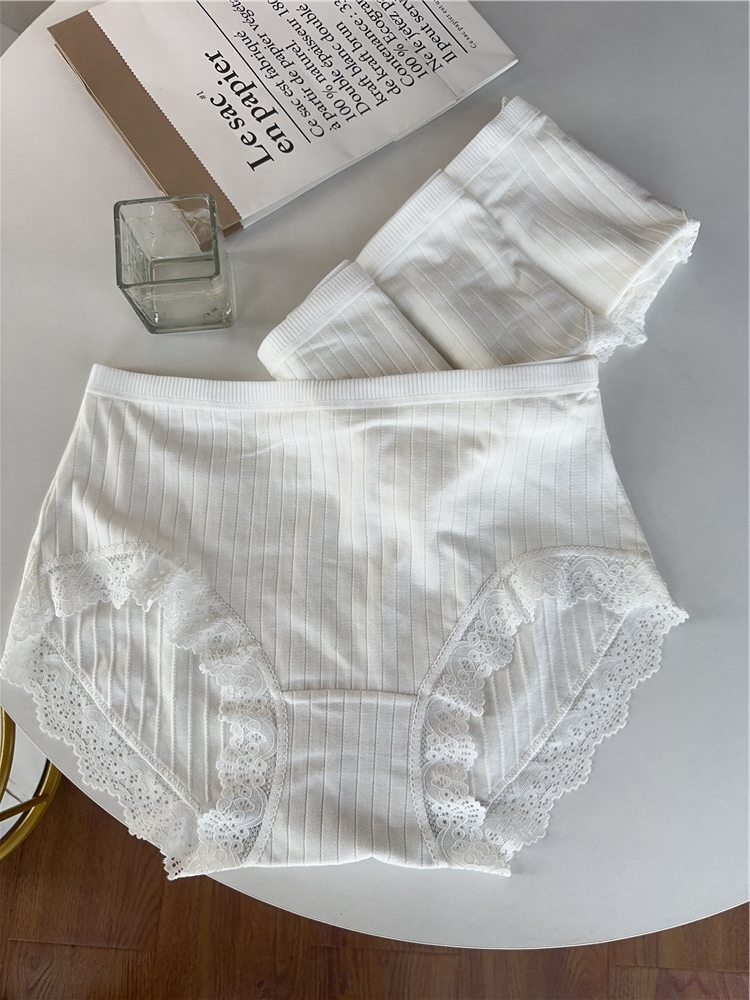 无痕蕾丝边透气纯棉外贸出口内裤